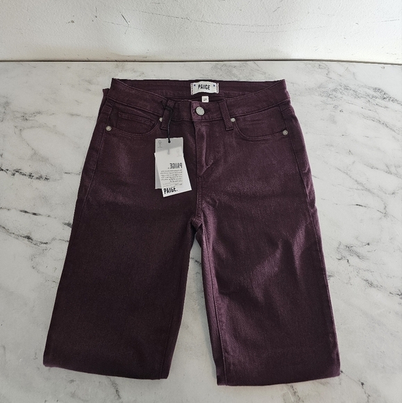 Paige Verdugo Ankle Mid Rise Skinny Wine Purple 27 NWT - Picture 5 of 8